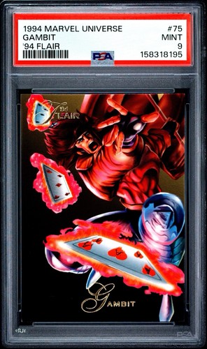 1994 Fleer Marvel Universe '94 Flair GAMBIT #75 PSA 9 MINT Gambit Appears