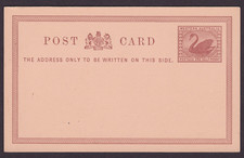 WESTERN AUSTRALIA 1890s 1 1/2d Brown QV SWAN POSTCARD MINT UNUSED (RL77.6)