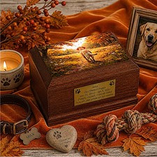Labrador Dog Cremation Urn for Ashes Wood Pet Urn for Dog Labrador Memorial Box