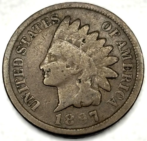 1897 Indian Head Cent Penny Good Condition 1c One Cent US Coin- 0860