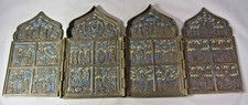 ICONA RUSSA IN BRONZO E SMALTO SCLADEN 40X17 CM