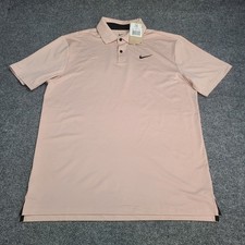 Nike Polo Shirt Mens Medium Barely Rose Pink Golf Dri Fit Tour Performance Top