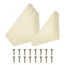 4pcs Corner Brace Brackets 66mm x 66mm Carbon Steel Triangle Corner Braces Beige