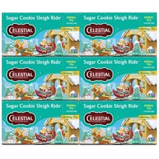 Celestial Seasonings Sugar Cookie Sleigh Ride Herbal Tea Pack of 6 Boxes 18 C...