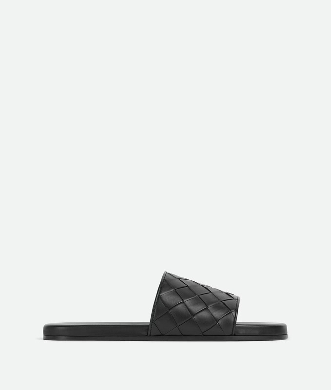 NEW BOTTEGA VENETA New Black Leather Men sandals Size 40