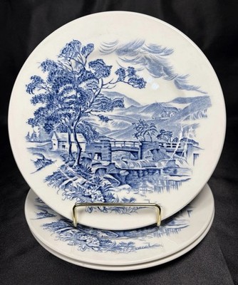 Vintage Lot Of 3 Wedgwood COUNTRYSIDE Blue Salad Plates 7  England