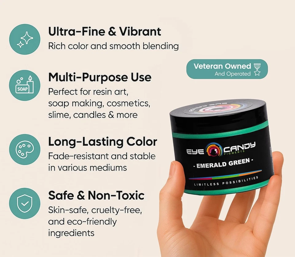 Пигменты первоклассный зеленый порошок слюды - изумрудно-зеленый (50 г) - Изображение 3 из 4