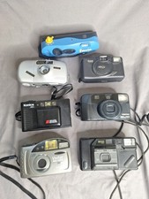 Lot of 7 Assorted 35mm Point Shoot Cameras Untested