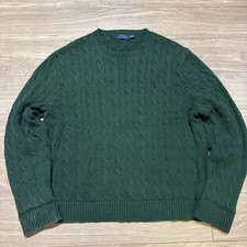 Mens Size XXL Polo Ralph Lauren Cable-Knit Cotton Sweater GREEN