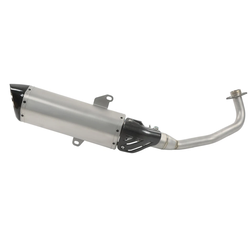 Titanium Color Motorcycle Full System Exhaust Pipe Front Rear Stainless Steel - Image 4 of 4