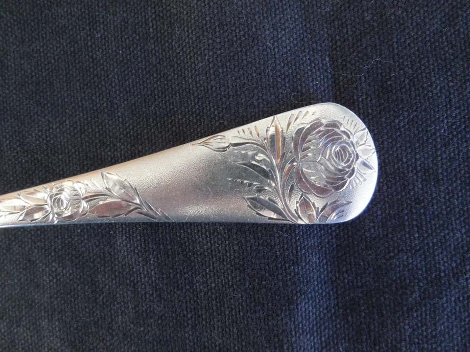 Sterling silver serving spoon Gorham Jac Rose 1885 - Image 3 of 4