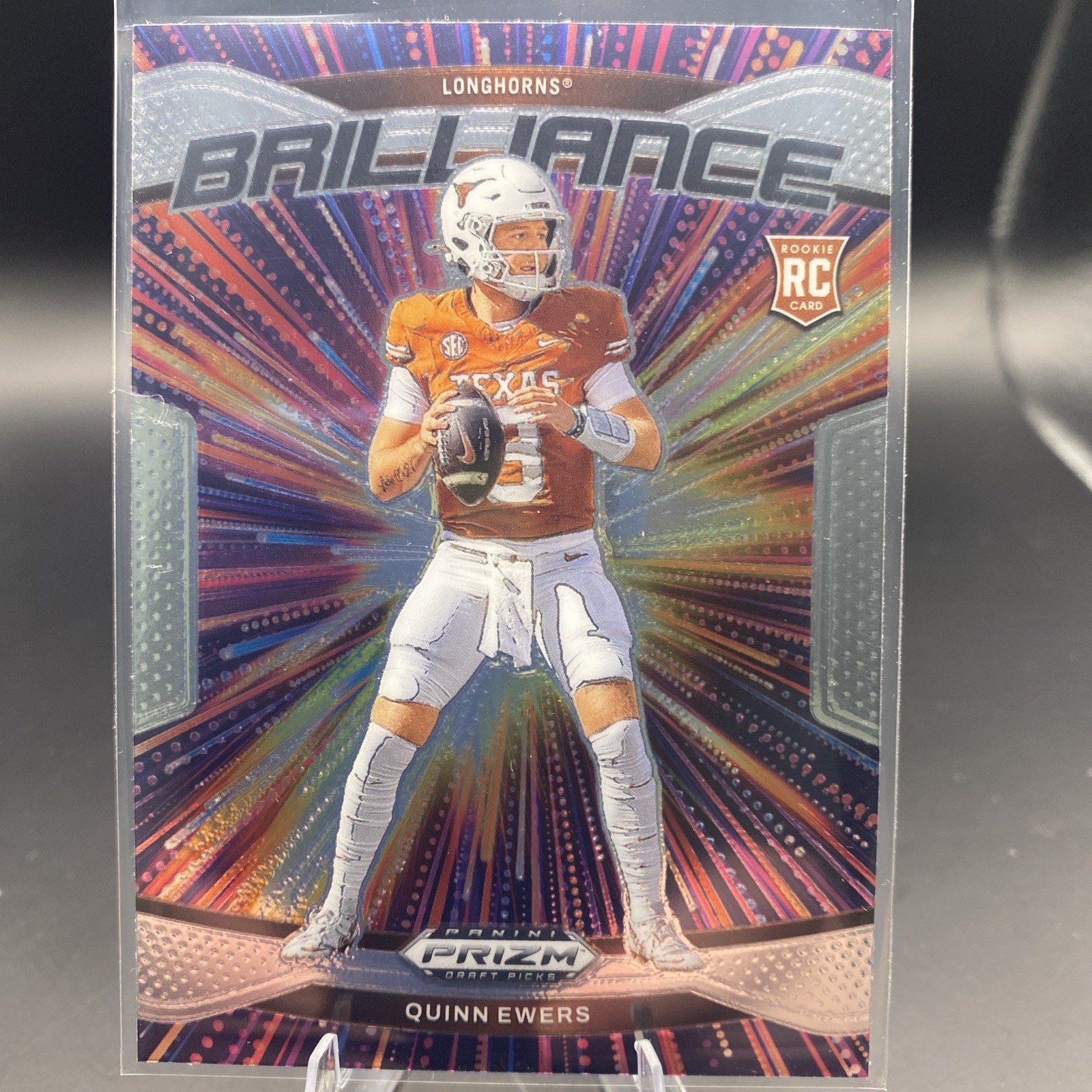 Quinn Ewers RC 2025 Panini Prizm Draft Picks Brilliance Texas Longhorns QB