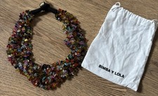 Bimba Y Lola 6 Strand semi precious stone & Glass Bead Chocker/Collar Worn Once