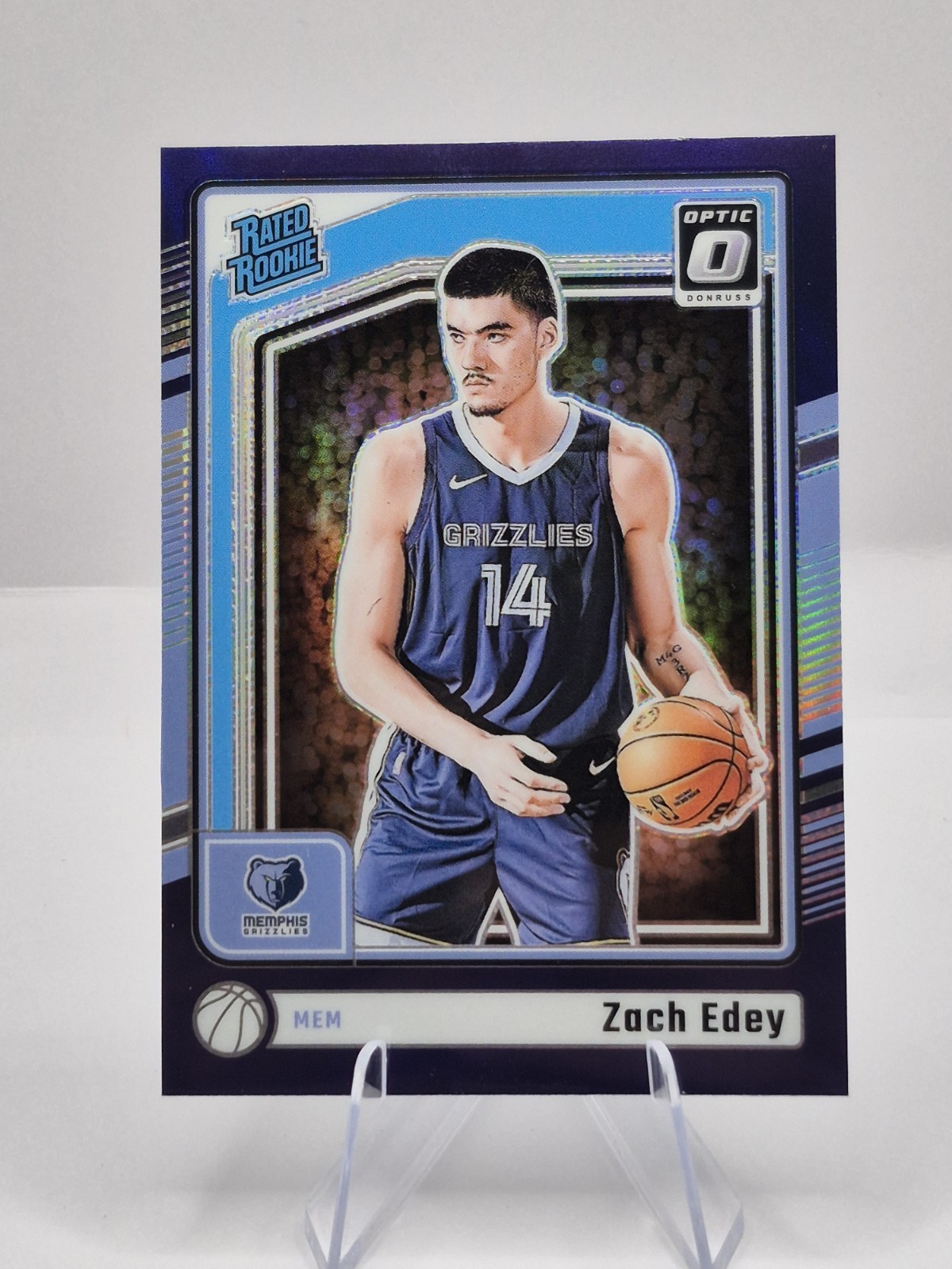 2024-25 Panini Donruss Optic - Rated Rookie Zach Edey #288 Purple Prizm (RC)