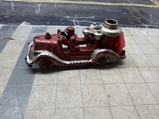 FIRE ENGINE 30  S HUBLEY CAST IRON RUBBER TIRES NICKEL PLATE PUMPER ENGINE 5  