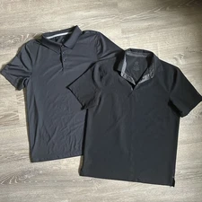 Champion C9 Men's Collared Polo Shirts Black Medium Lot Of 2 Snaps Button Golf