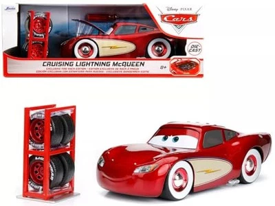 Coches Jada Toys 1/24 Cruising Lightning Mcqueen con porta neumáticos coches Disney Pixar