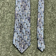 Lanvin Paris Floral Leaves France 100% Silk Neck Tie Men's 58"