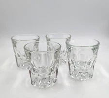 Set of 4 Vintage Libbey Dura tuff Bar Glasses Double Shot 4 oz Heavy Duty Glass
