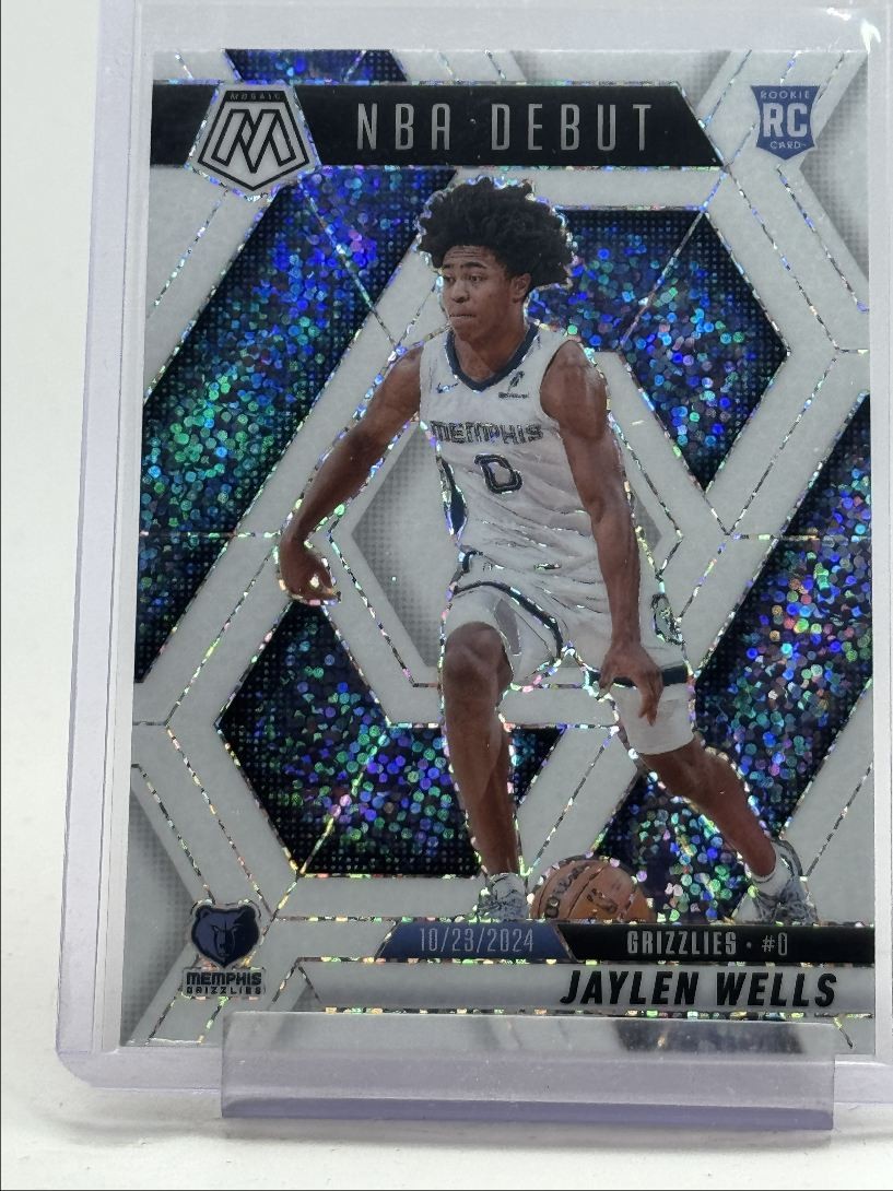 JAYLEN WELLS 2024-25 MOSAIC NBA DEBUT ROOKIE WHITE SPARKLE SP RC Q0234