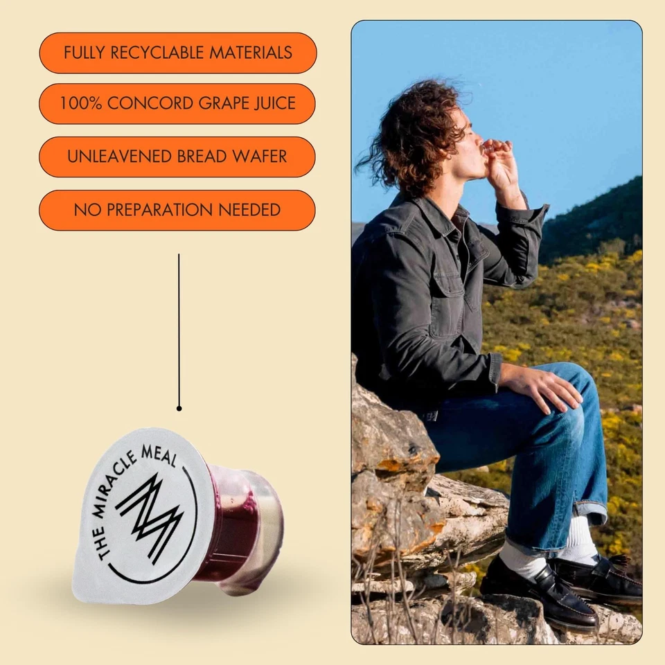 Gluten Free Communion Plus+ Cup Set–100 with 100% Concord Grape Juice & GF Wafer - Image 2 of 4