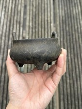 A Chinese Bronze Tripod Handled Censer, Qing Dynasty