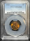 1947 PCGS MS66RB Lincoln Wheat 1c - Nice & Original