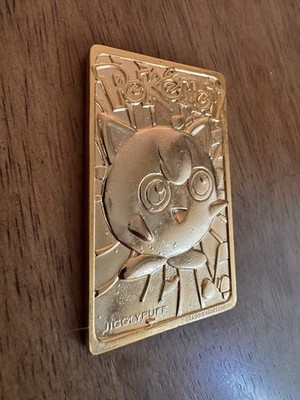 pokemon jigglypuff 23k gold-plated trading card by burger king 39 - MIB Gold *Blue Box Vintage 1999 Burger King Pokemon