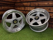 4X R17 Alufelgen Ferrari Azev Style Silber Diamant Cut für E34 E24 5x112/5x120