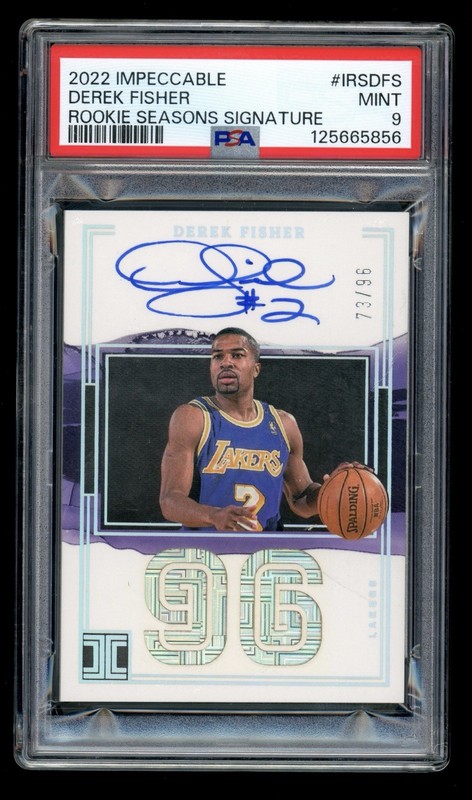 2022 Panini Impeccable Derek Fisher Rookie Seasons Signature Auto Holo /96 PSA 9