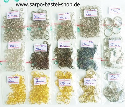 PH PandaHall Binderinge Set – 225 Stück, 16 Gauge, 8mm, 15 Farben, Für Schmuckbasteln, Armbänder, Ketten