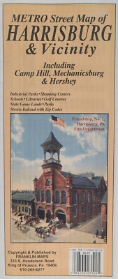 Harrisburg Vicinity, Pennsylvania Street Map by Franklin Maps