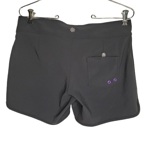 Athleta Board Shorts Size 4 Black Pocket Lace Up 405144 Beach Walk Outdoor 32x5 - Picture 6 of 6