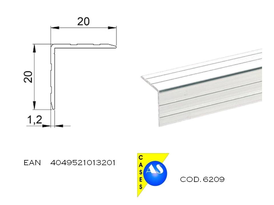 6209 Profilo in alluminio Angolare 20 x 20 mm per flightcases