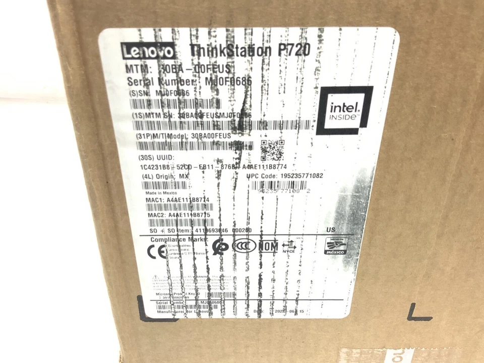 Lenovo ThinkStation P720 Xeon Silver 4214R 16GB 512GB SSD W10P - 30BA00FEUS - Image 2 of 2