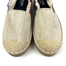 Sperry Top Sider Laurel Reef Espadrille 9 Oatmeal Caribbean Stripe Shoes New