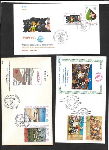 Türkiye 1975 1977 & 1986 Europa CEPT 3 FDC Super Condition - Picture 2 of 2