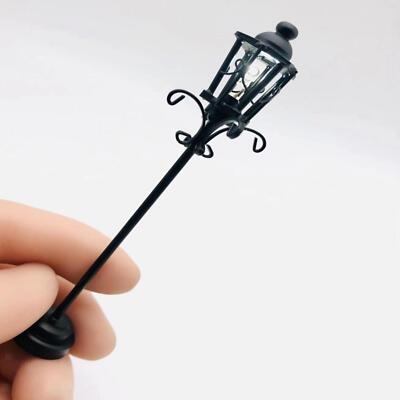 Miniatur Puppenhaus Straßenlaterne Deko Beleuchtung Zubehör Puppenstube Modell DIY