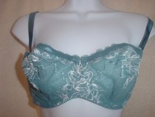 Victorias Secret Vintage Sheer Embroidered Underwire 36B Pale Blue NWOT