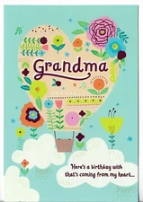 NEW DaySpring Card approx 5.5x8" Birthday for Grandma Hot Air Balloon