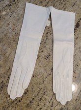 New Vintage Women's Size S 7 Cream Soft Leather Formal 13.5" Long Gloves