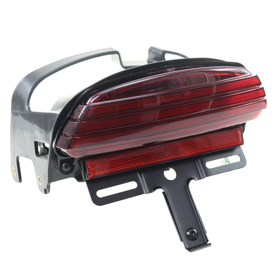 Luz de freno trasera LED Tri-Bar guardabarros roja para Harley Dyna FXDF Fat Bob 2008-2013 X Foto 3 de 4