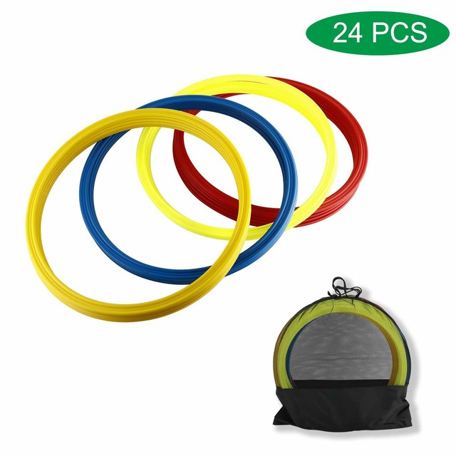 24pack Multicolor Speed Rings Agility Hoops Training Aid Soccer