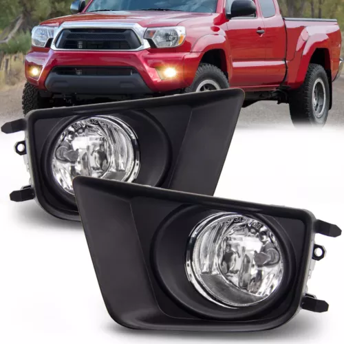 FIT 2012 2013 2014 2015 Toyota Tacoma Clear Bumper Driving Fog Lights w/Bulb - Picture 1 of 18