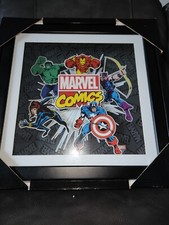 MARVEL COMICS AVENGERS GLASS 3D SHADOW BOX 13