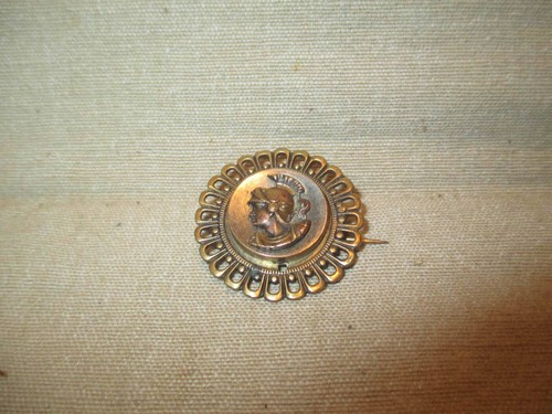 Broche Ancienne En Laiton Souvenir Alsace Début XXème Siècle - Bijou Vintage Bon état