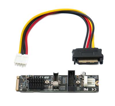 NVME Adapter M-key M.2 NGFF SATA SSD zu USB 3.1 Typ C & 3.0 Typ A Stecker Grau