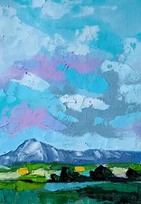 Original Oil Painting Field Landscape Vermont Landscape 6x8 inches