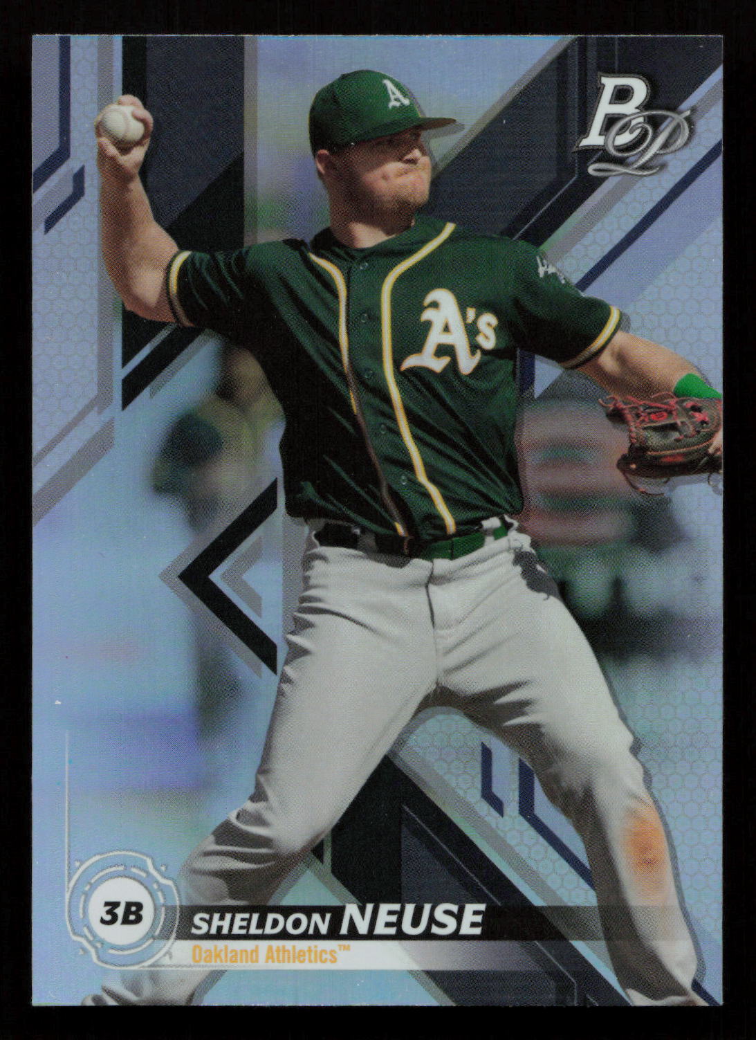 2019 Bowman Platinum Top Prospects Sheldon Neuse #TOP-64 Oakland Athletics
