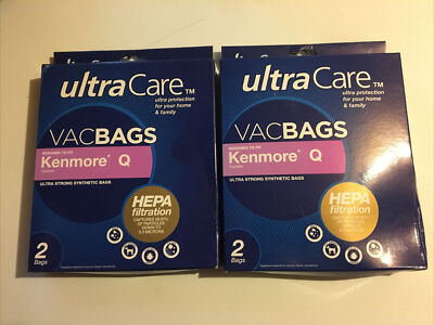 4 Kenmore Q Ultra Care Canister Vacuum Bags HEPA Cloth Filtration NEW 2 packages